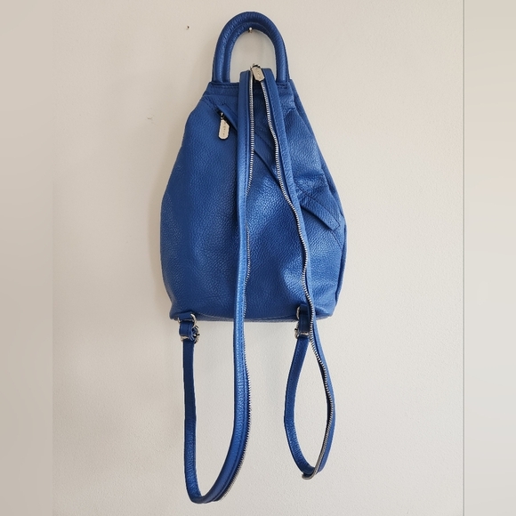 -SOLD-Valentina Italia Blue Leather Sling Backpack/Shoulder Bag/Handbag,  BNWOT - Picture 4 of 16
